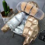 Fox Fur Collar Down Jackets Bubble Coats Women Short Coats for Ladies Puffer