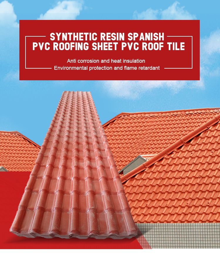Indian Popular Spanish Style Shingle ASA Coated UPVC PVC Roofing Sheet