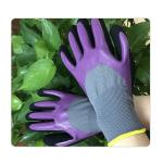 Seamless Grey Nylon Liner Purple Nitrile Work Gloves