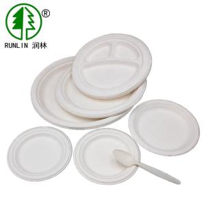 Quality LFGB Disposable Eco Friendly Reusable Dinnerware Bagasse Paper Party Plates wholesale