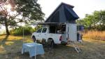 Fiberglass Hard Shell Roof Top Tent UV Protection 210x145x95cm Unfold Size