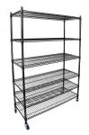 Easy No Tool Assembly Wire Standing Shelf Double Sided Metal Supermarket
