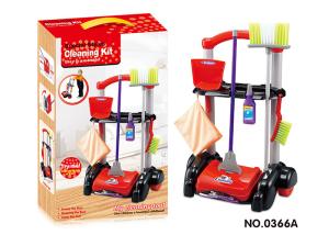 Quality Cleaning Kit Trolley W / Working Vacuum Children's Play Toys Pretend Play Mop Broom wholesale