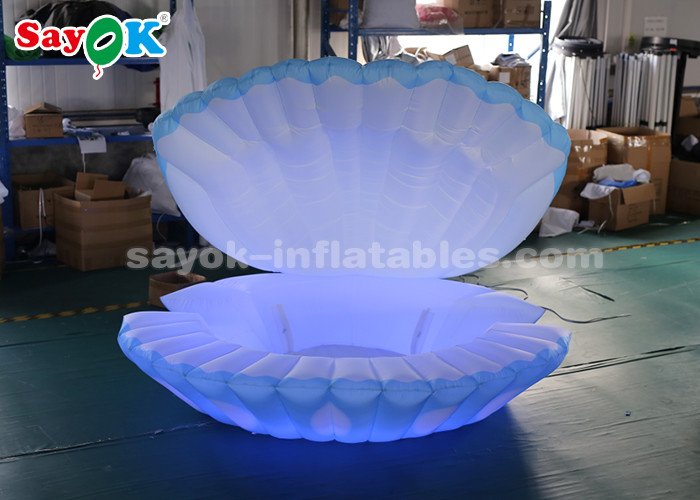 Giant 4mH Colorful Lighting Inflatable Led Shell For Wedding Decoration
