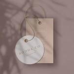 Gold Foil Anti Counterfeit Clothing Hang Tags Custom Embossed Wood Velvet