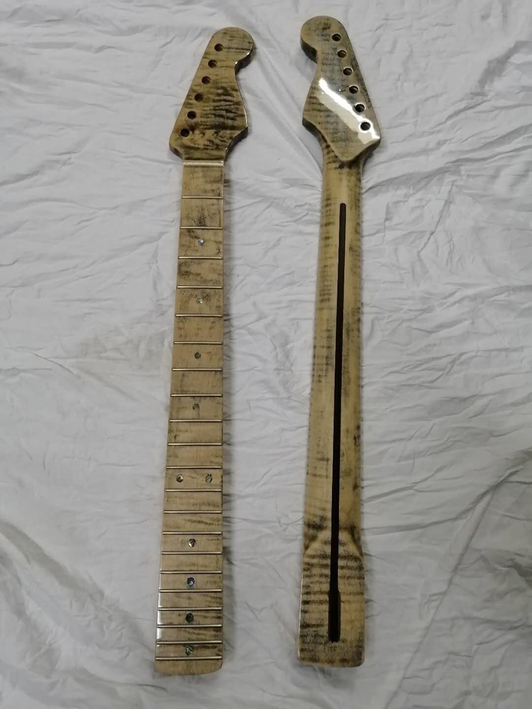 Custom Grand 22 Fret Roasted Maple Electric Guitar Neck for Handmade Tele Guitar Kits Gloss Finished with Bone Nut