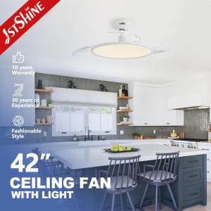 Quality Ultra-Thin Smart LED Ceiling Fan Light 3 Color Led Light White Modern wholesale