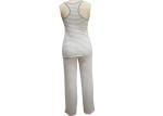 Personalized Womens Button Up Pajama Sets , Trendy Grey Girls Pajamas Sets