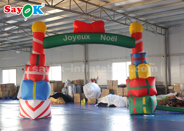 5*4m Inflatable Christmas Arch With Gift Box For Garde / Street