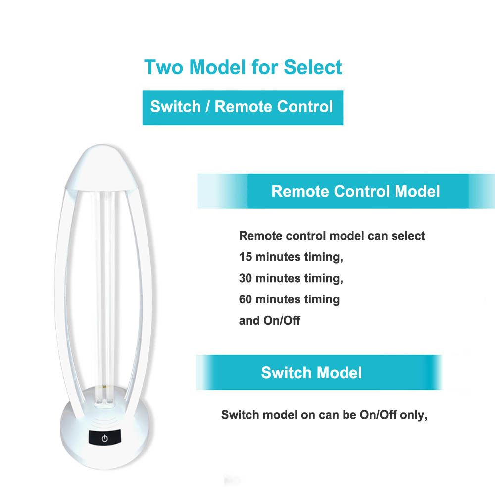 Clear Quartz Glass Tube UVC Disinfection Lamp / Office Ultraviolet Sterilization Lamp