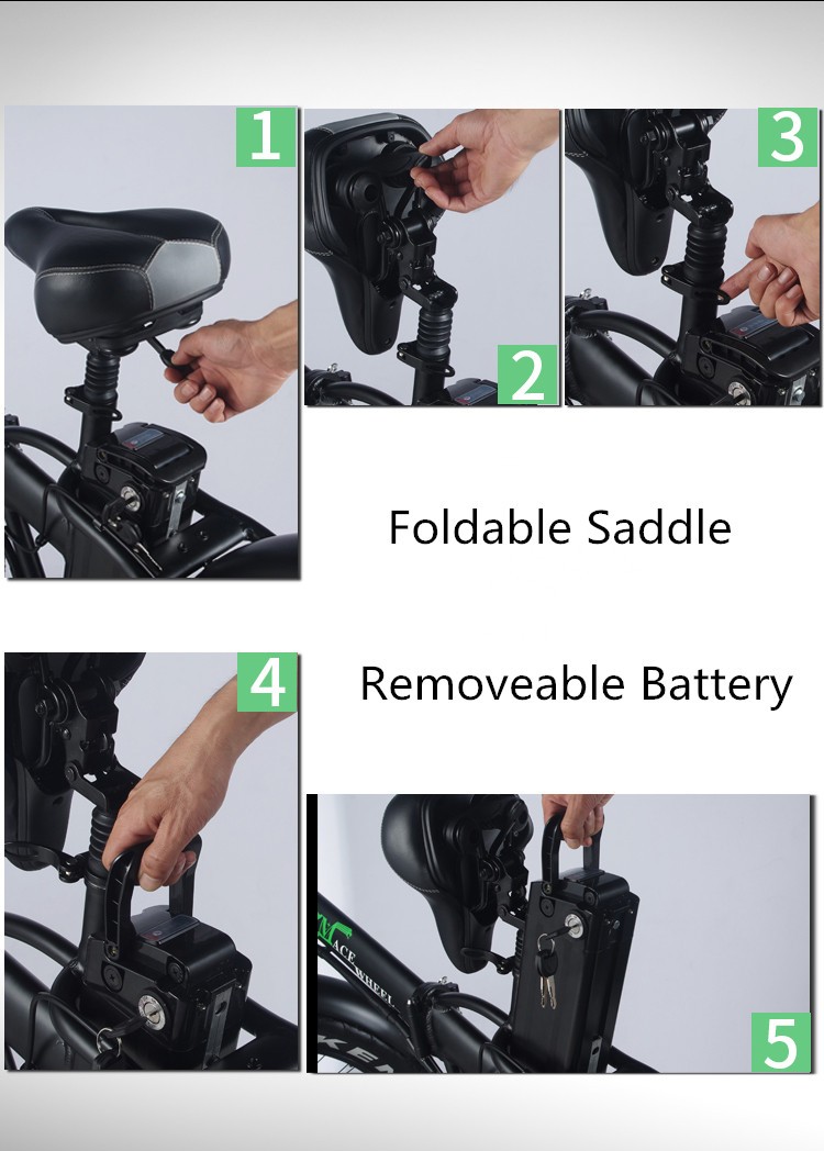 500W Motor Fat Electric Bike Foldable with 48V 15AH Lithium Battery and 20" Wheel Size