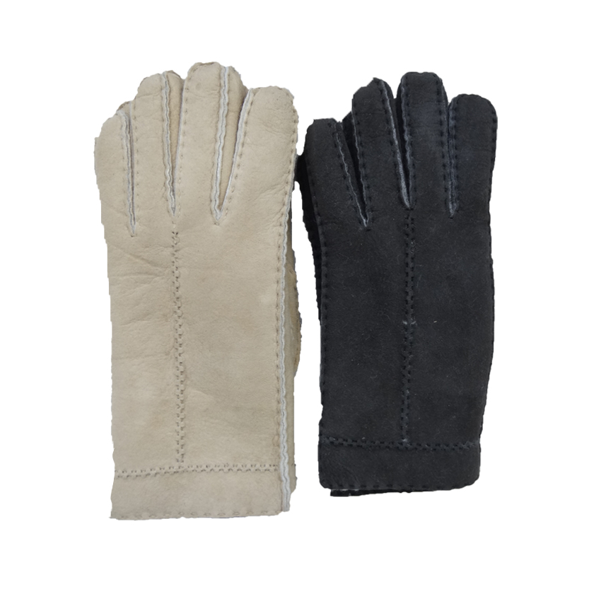 Lady fashion lamb fur double face leather winter gloves