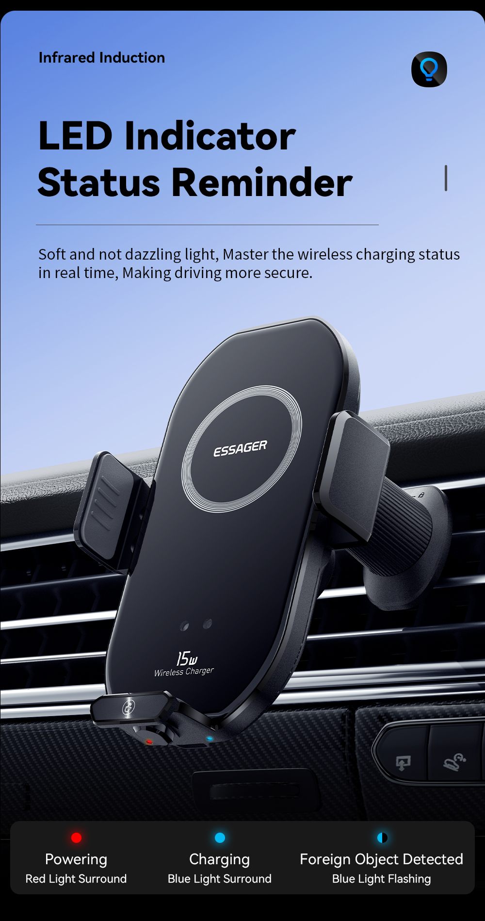 ESSAGER A7 Series Best Car Mobile Phone Holder Car Phone Stand