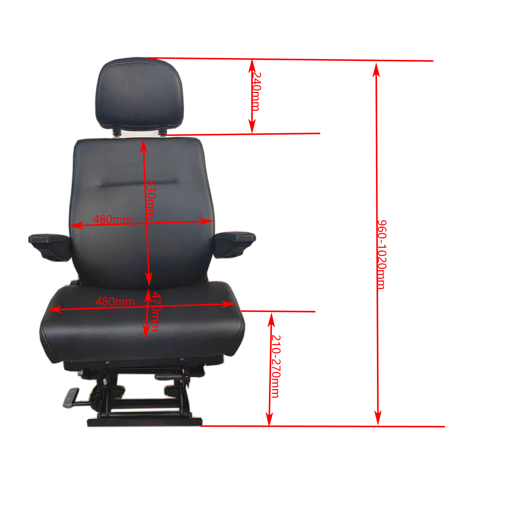 Simple Type Seat T803 Truck Driver Seat Head Restraint Adjustment Low-Profile Tractor Seat