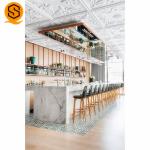 Marble Stone Coffee Shop Bar Counter I Shape Hygienic Antibacterial