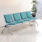 Modern Metal Stainless Steel Leather Continuous Row Chair Sofa for Public