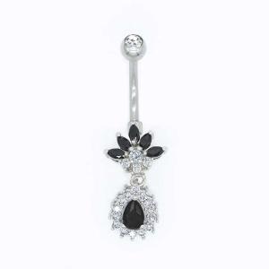 Quality Clear Zircons Body Piercings Jewellery 14G Diamond Belly Ring wholesale