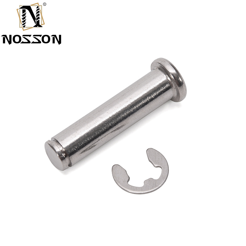 DIN1444 Standard Clevis Pins Non-Thread Round Flat Head Safety Lock Pin with R Clip Hole in Custom Stainless Steel