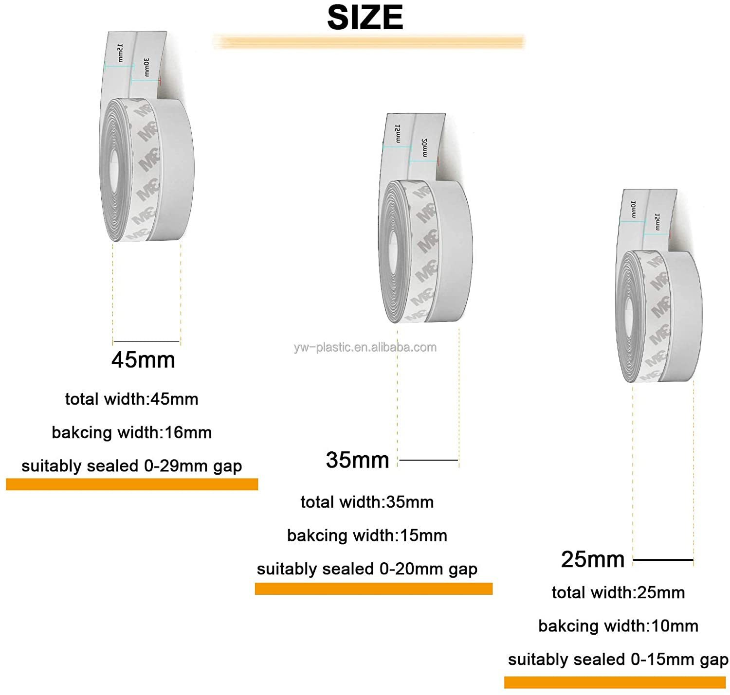 2.8cm/3.5cm Height Door Draft Stopper in Black for Under Door Seal Recommended