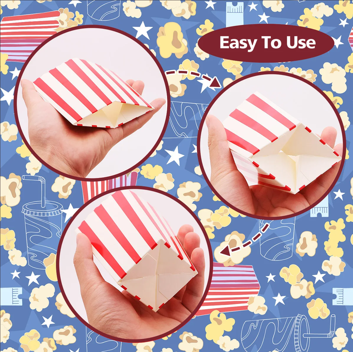 Customized Snack Popcorn Potato Chip Bags and Chips Candy Bread Boxes for Cinema Takeout