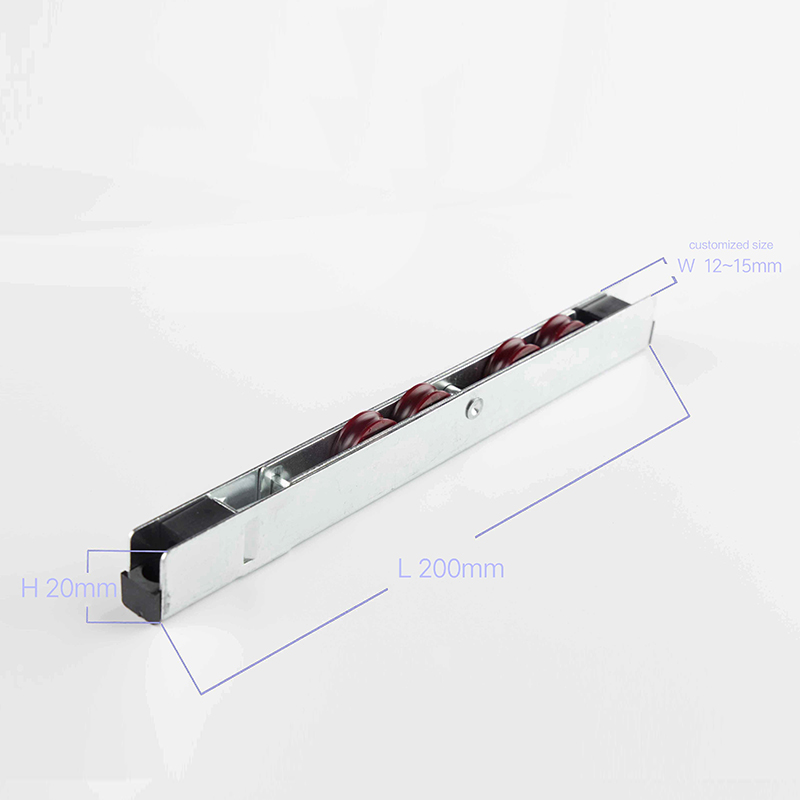 Iron Frame Copper Plating Aluminum Profile Double Door Rollers with U Groove and POM