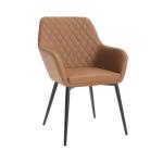 Light Brown PU Furniture Wingback 880mm leisure Chairs With Armrest