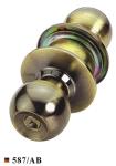 Entry Key Lock Door Knob Antique Brass Painting Long Working Lifespan