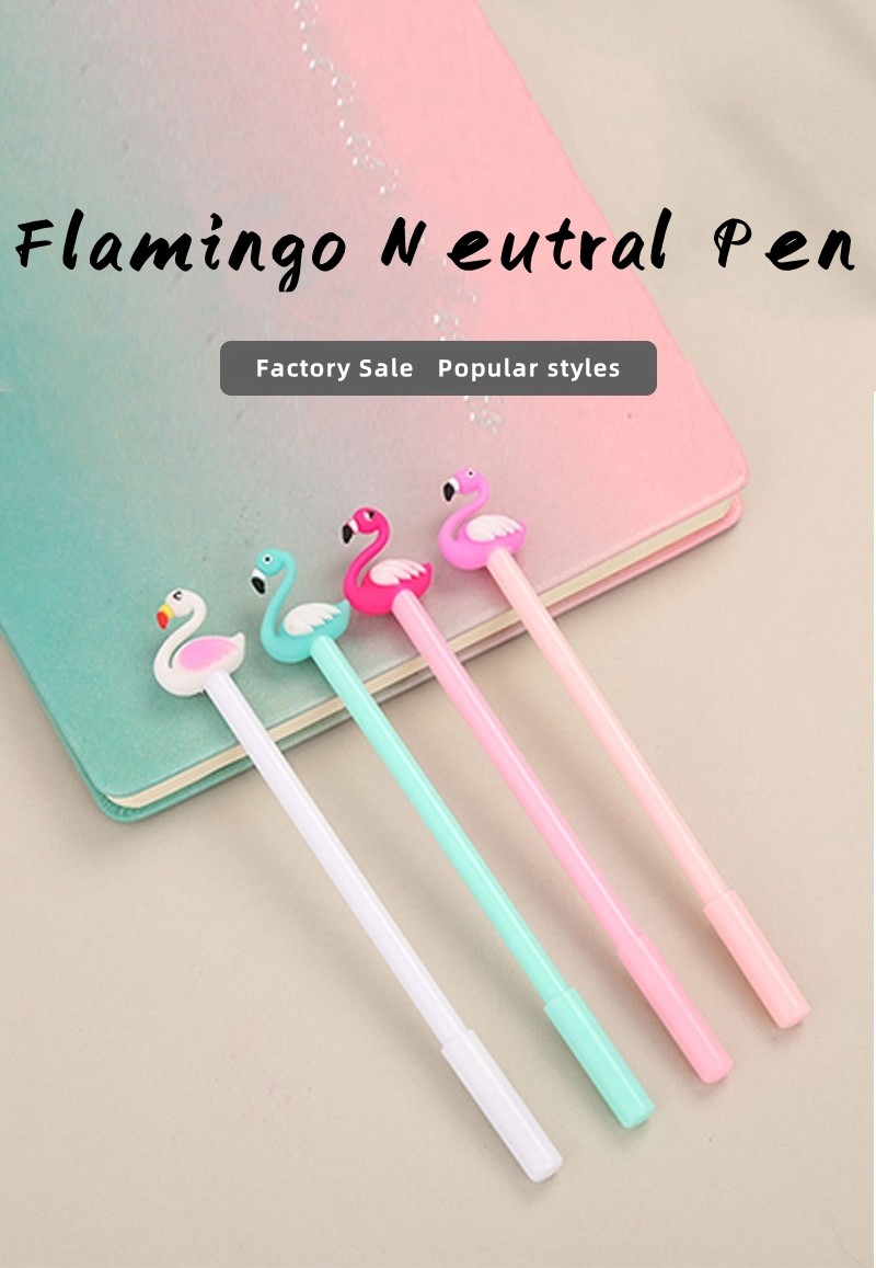 Silicone Head Flamingo Creative Gel Ink Pen 0.5mm Cute Neutral Pen For School Office