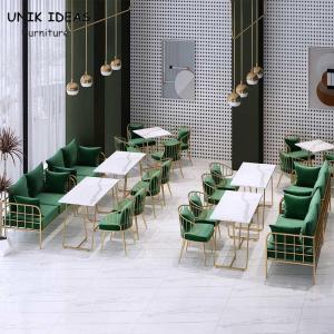 Quality Breakfast Break Room Commercial Booth Seating Furniture Cafe Gold Stainless Steel wholesale
