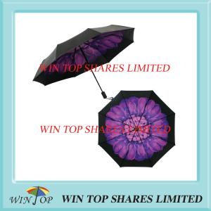 Quality Brand new 3 folds Anti UV black adhesive Violet umbrella wholesale