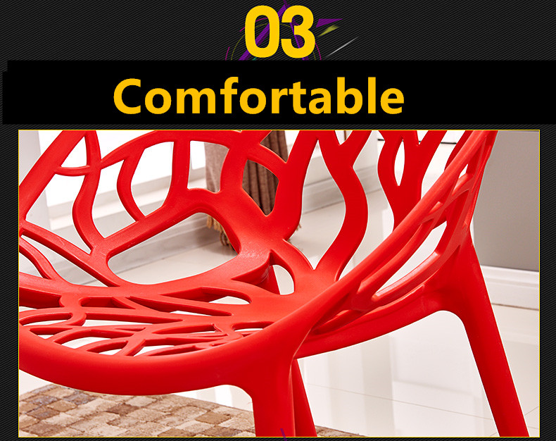 Integral Moulding Hollow Plastic Dining Chairs For Restaurant / Coffee Bar