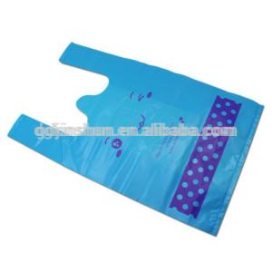 Quality 2017 Eco Friendly Customized Logo Non Woven print plastic t shirt shopping bag wholesale