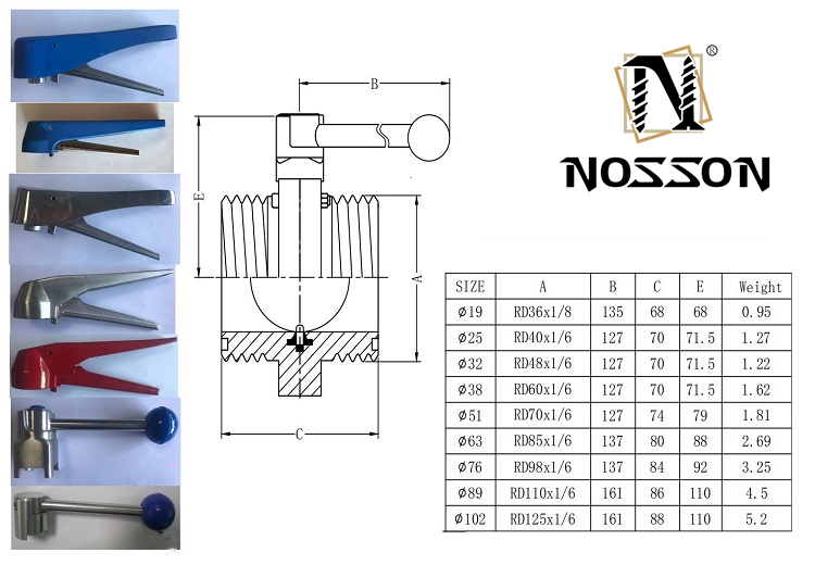 ISO9001 Certified SS304 SS316 Sanitary Stainless Steel Weld End Manual Type Butterfly Valve for Gas Media Distribution