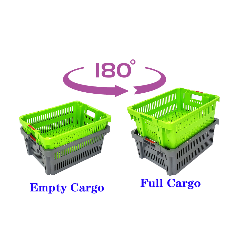Durable Nestable Plastic Crates 505*370*210mm Size Convenient for Moving and Shipping