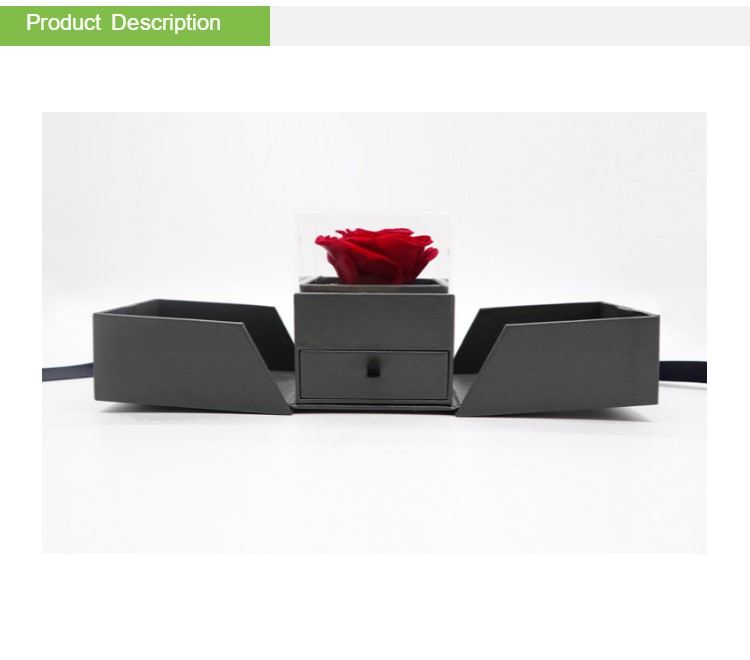 Single Red Luxury Preserved Roses Gift Box Perfect For Valentine's Day Gift
