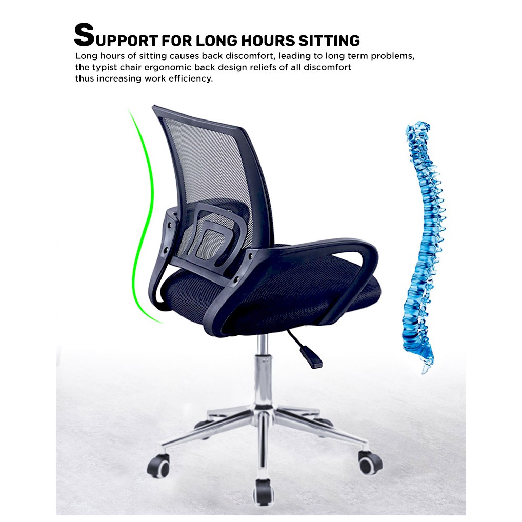 Staff Chair Black Bow Lift Mesh Swivel Office Chair for Comfort and Breathable Seating
