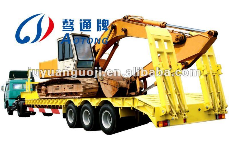 80T Low Bed Semi Trailer Heavy Loader Lowboy Truck Trailers with Custom's Requirement