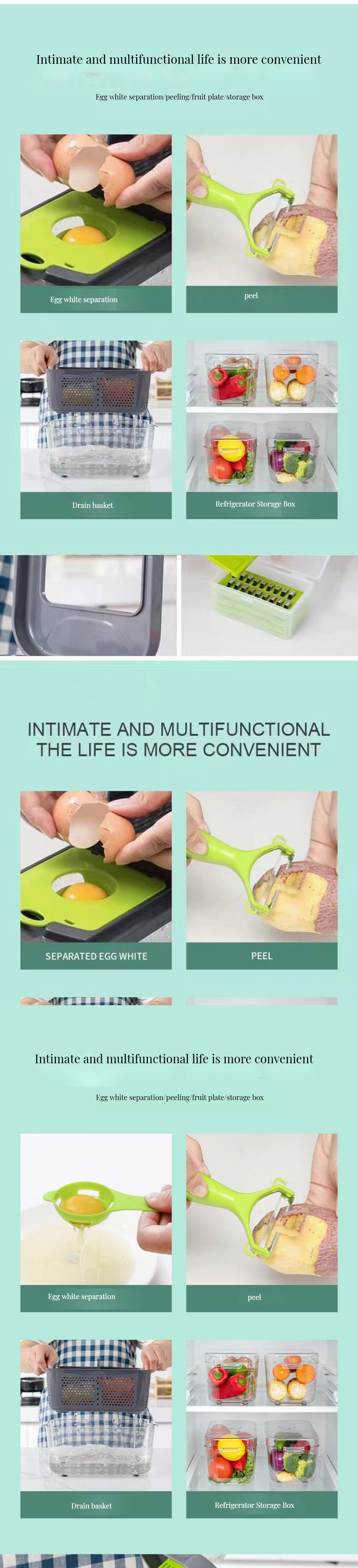 BAMBOO 22 in 1 Multi-functional Vegetable Cutter Food Chopper Fruit Slicer Food Cutter