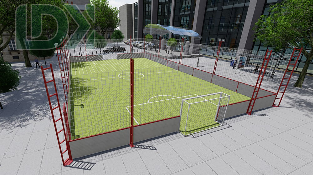 Soft Fence Soccer Cage Steel Street Football Field With Composite Board