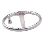 Stainless Sailboat Steering Wheel 393MM Diameter 3 Spokes With Nut And Knob