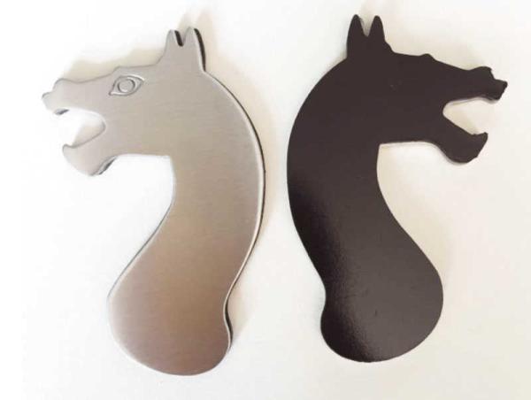 Custom innovative kitchen tool blank laser etch stainless steel horse shape beer