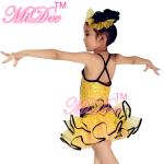 Back Cross Straps Kids Dance Clothes Black Edge Double Layer Skirt For Solo