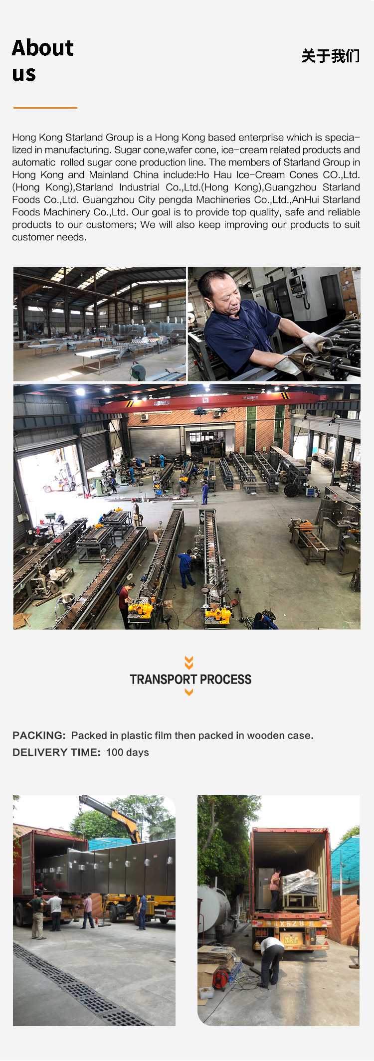 Automatic Sugar Cone Production Line , 63 Pieces Of 260*240 Cast Iron Baking Template Multifunctional.