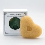 Beige Natural Konjac Facial Cleansing Sponge Eco Friendly Heart Bath Sponge