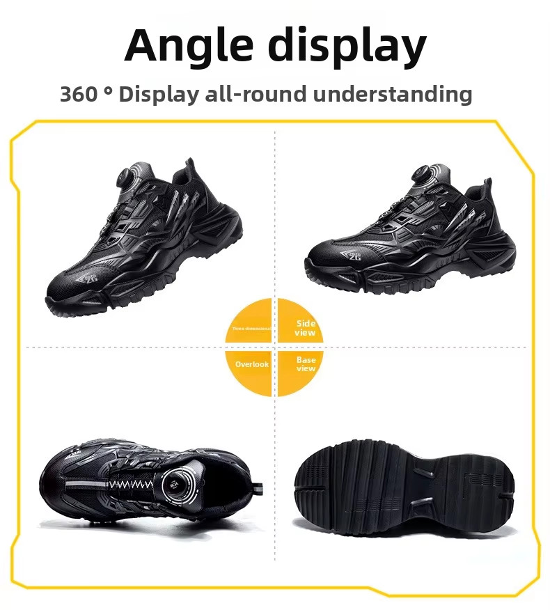 BOA Rotating Button Work Shoes Kevlar Midsole TPU Flying Knit For Enhanced Safety