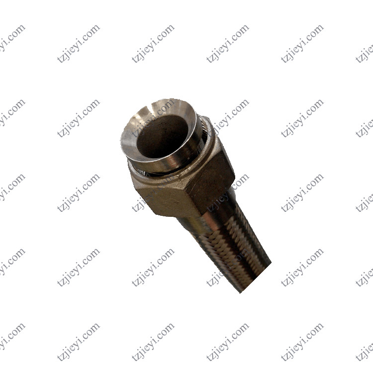 High temperature steam flexible metal braided hose with bell mouth internal thread connection is used in printing and dy