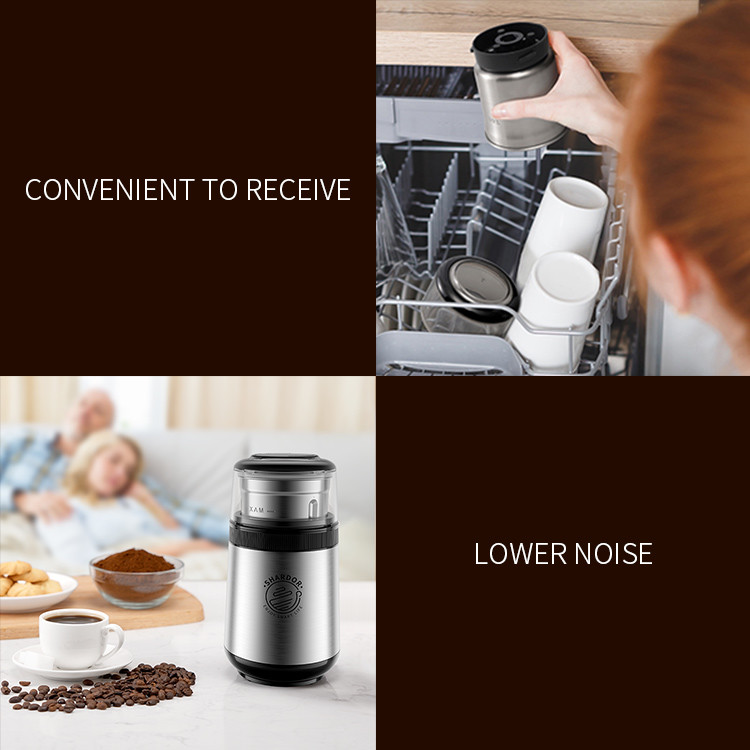 Herbs Grains Kitchen Espresso Machine Push-lid Stainless Steel Electric Grinding Machine GS