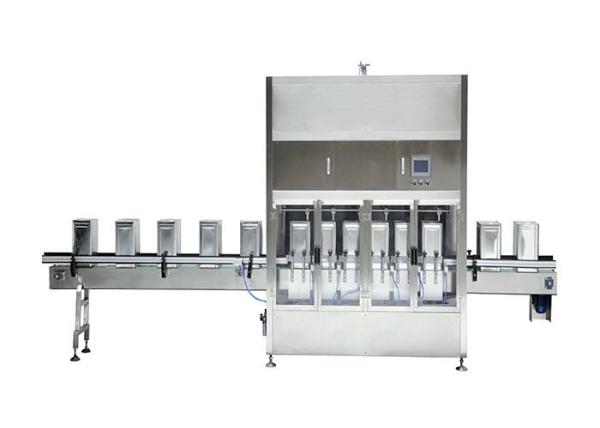 Weighing - Type Automatic Liquid Filling Machine / 6 Heads Bottle Filling Line