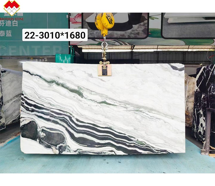 18mm Thickness Big Slab Modern Natural Panda White Marble Spiral Steps Staircase