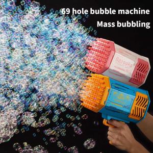 Quality 40 Holes Rocket Bubble Machine Gun Toy Soap Bazooka for Outdoor Activities wholesale